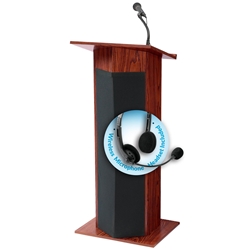 The Power Plus Lectern with Wireless  Headset mic (Mahogany) 