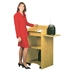 Aristocrat Full Floor Lectern/Podium with 2 Built-in and 1 Slide-Out Side Shelf in MediumOak- 600MO - OKS-600-MO