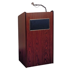 Aristocrat Full Floor Lectern/Podium with Sound and 2 Built-in Shelves in Mahogany - 6010MY 