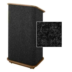 Sound-Craft CMLW-Charcoal Convention Series 48"H Modular Lectern with Charcoal Carpet and Walnut Wood Trim 