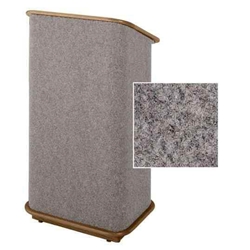 Sound-Craft CFLW-Gunmetal Convention Series 48"H Lectern with Gunmetal Carpet and Walnut Stained Oak Wood Trim 