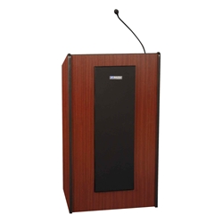 Amplivox S450-MH Presidential Plus Full Floor Lectern with Sound System and Mahogany Finish 