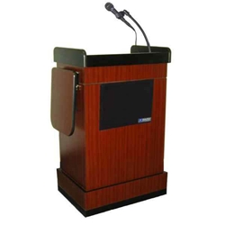 Amplivox SW3230-Maple Mobile Multimedia Presentation Lectern with Wireless Sound and Maple Finish 