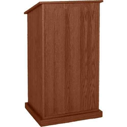 Amplivox W470-Walnut Chancellor Full Floor Lectern with Walnut Finish and 2 Shelves 