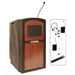 Amplivox SW3250-Mahogany Pinnacle Rugged Plastic Floor Lectern with Wireless Sound System and Mahogany Panels - Amplivox-SW3250-Mahogany