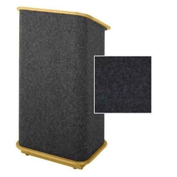 Sound-Craft CFLO-Onyx Convention Series 48"H Lectern with Onyx Carpet and Natural Oak Wood Trim 