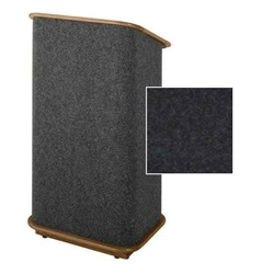 Sound-Craft CFLW-Onyx Convention Series 48"H Lectern with Onyx Carpet and Walnut Stained Oak Wood Trim 