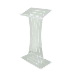 Amplivox SN306510 Contemporary 3-D Design Frosted Acrylic Full Floor Lectern 