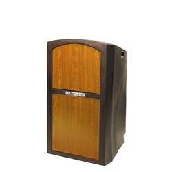 Amplivox SN3250-Medium Oak Pinnacle Rugged Plastic Full Floor Lectern with Medium Oak Panels 